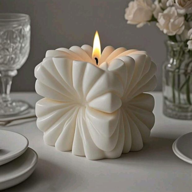 Cube flower candle