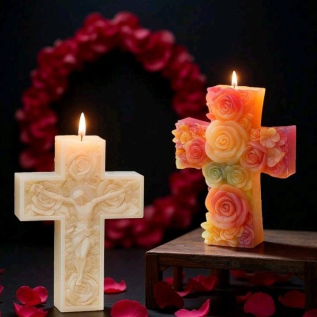 Floral + European Cross set of 2 PCs